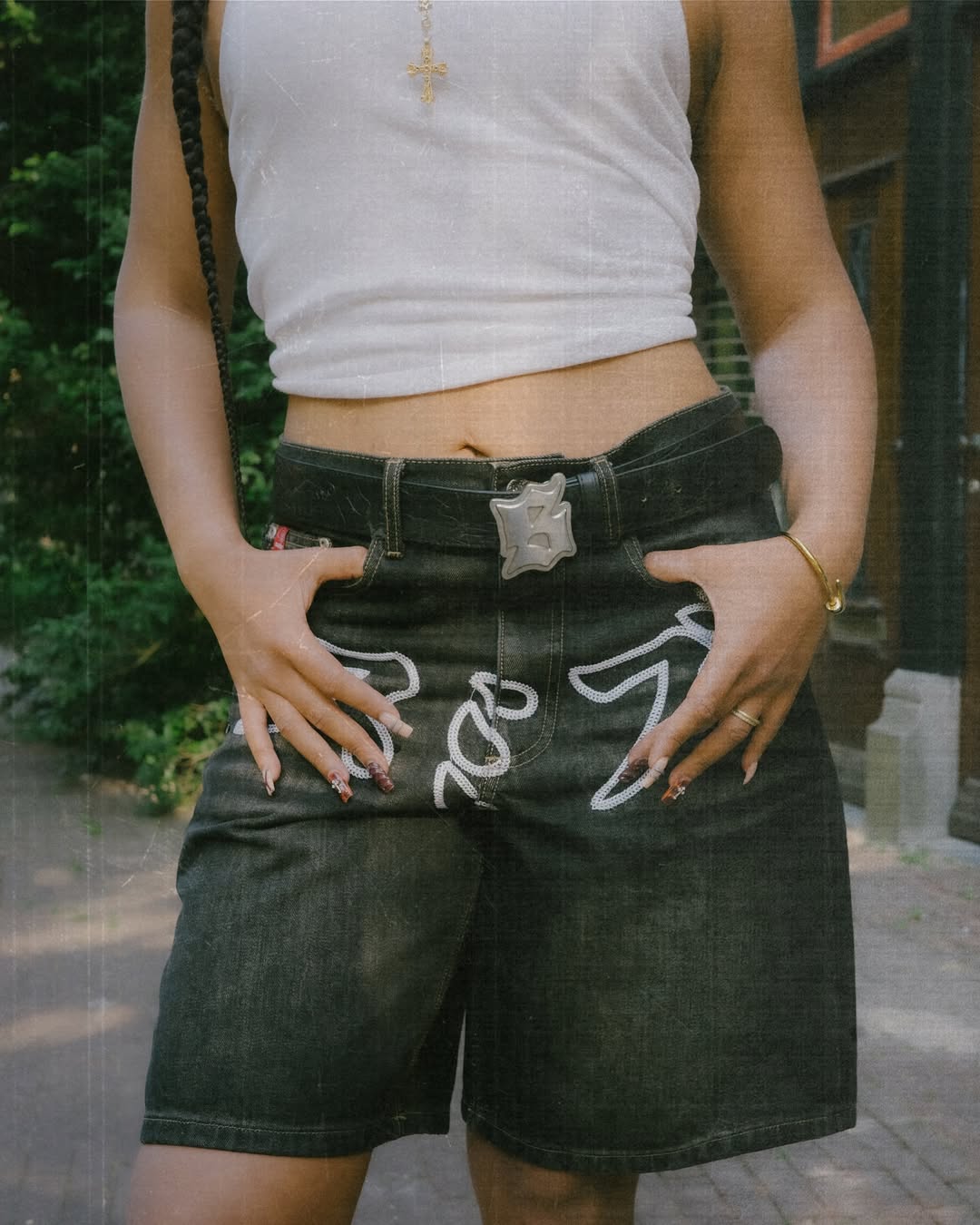 Kross kata Denim Shorts | Washed Black