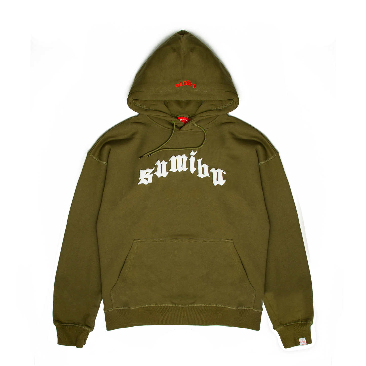 Ol' Sumibu Puff Hoodie | Army Green - Ivory