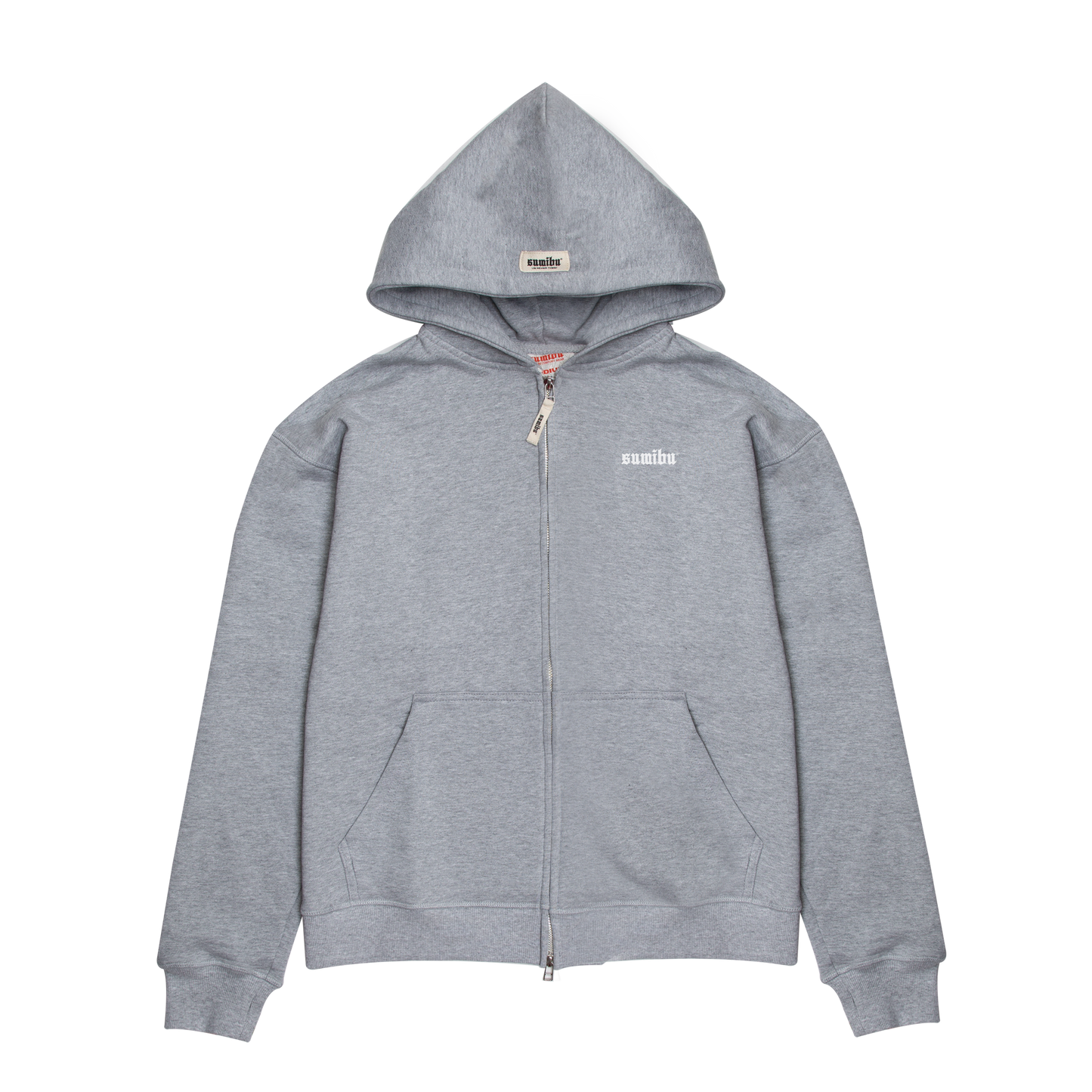 Tiny Ol' Sumibu Zip-Hoodie | Grey - White