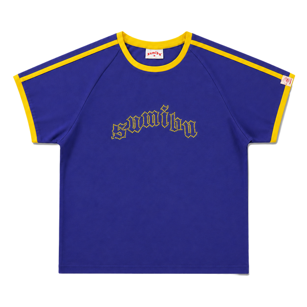 On Froze Cropped Ringer Tee | Dushi Blue - Yellow