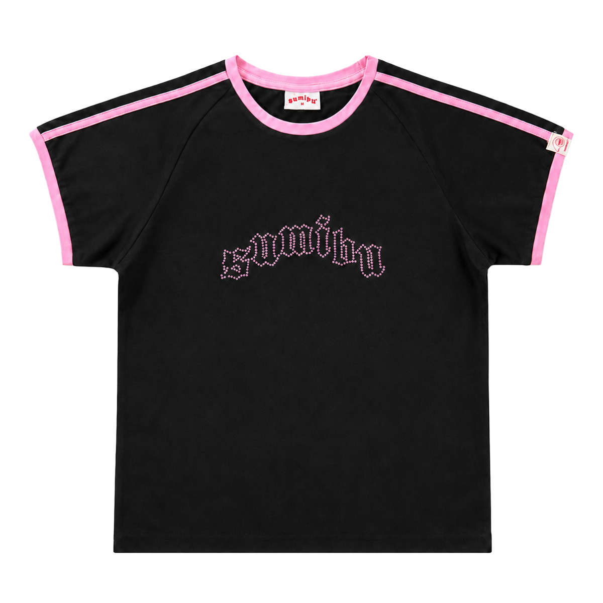 On Froze Cropped Ringer Tee | Black - Pink