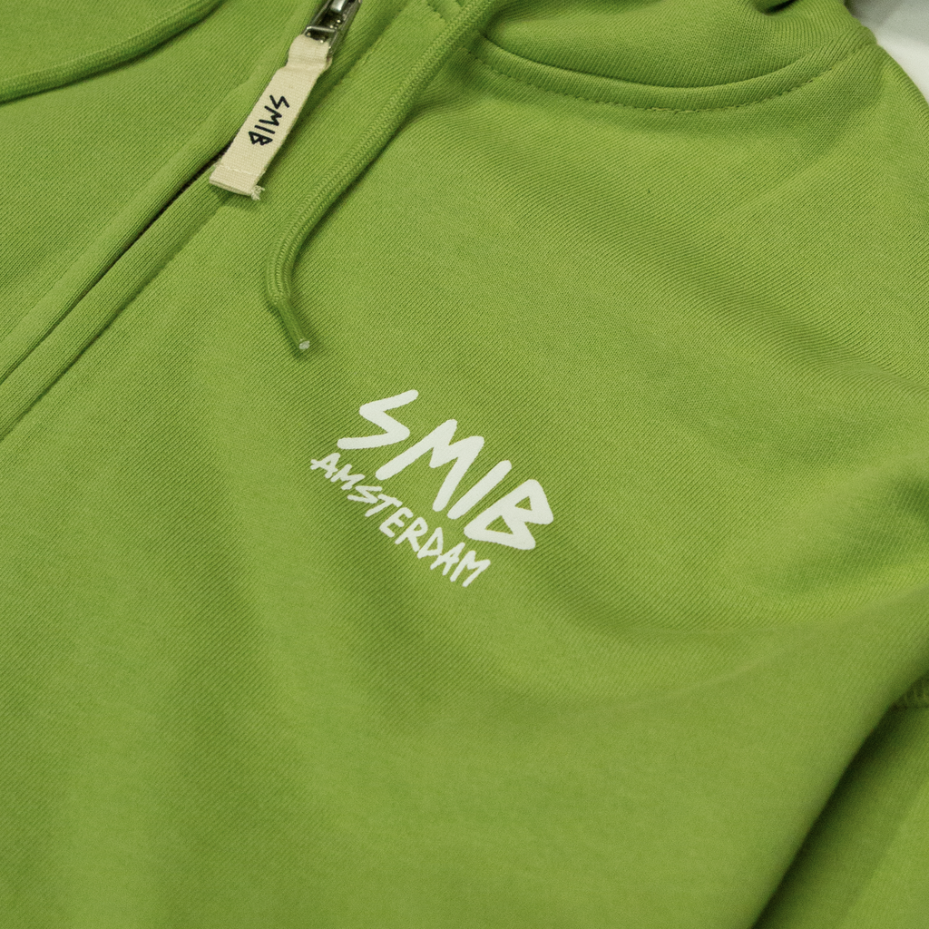 Smib Amsterdam Tiny Zip Hoodie | Matcha Green