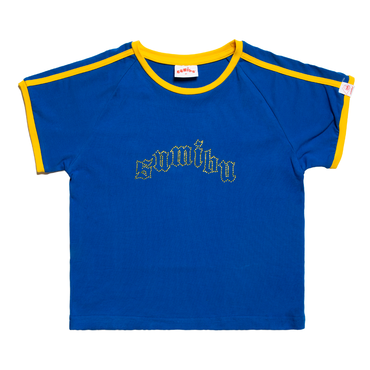On Froze Cropped Ringer Tee | Dushi Blue - Yellow