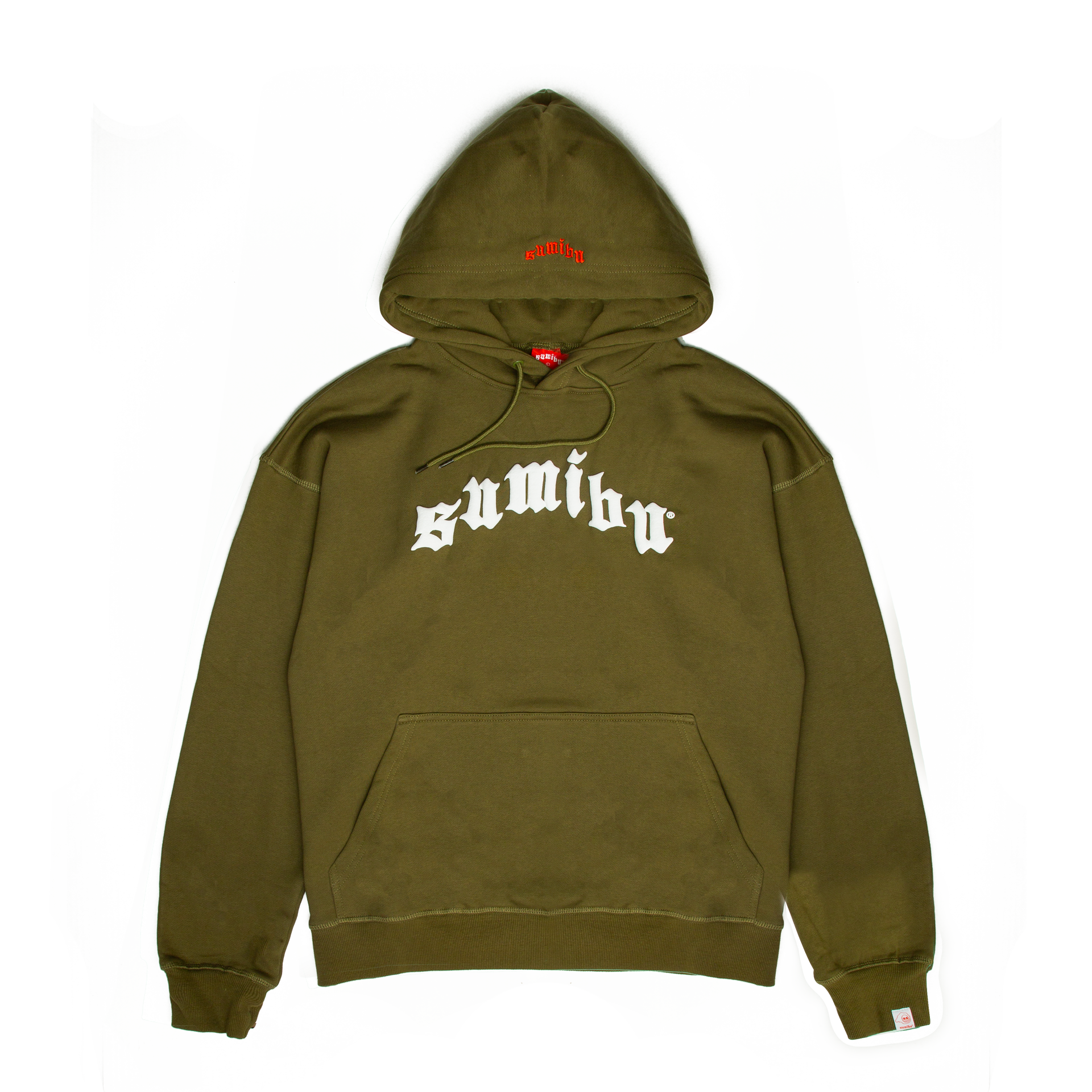Ol' Sumibu Puff Hoodie | Army Green - Ivory