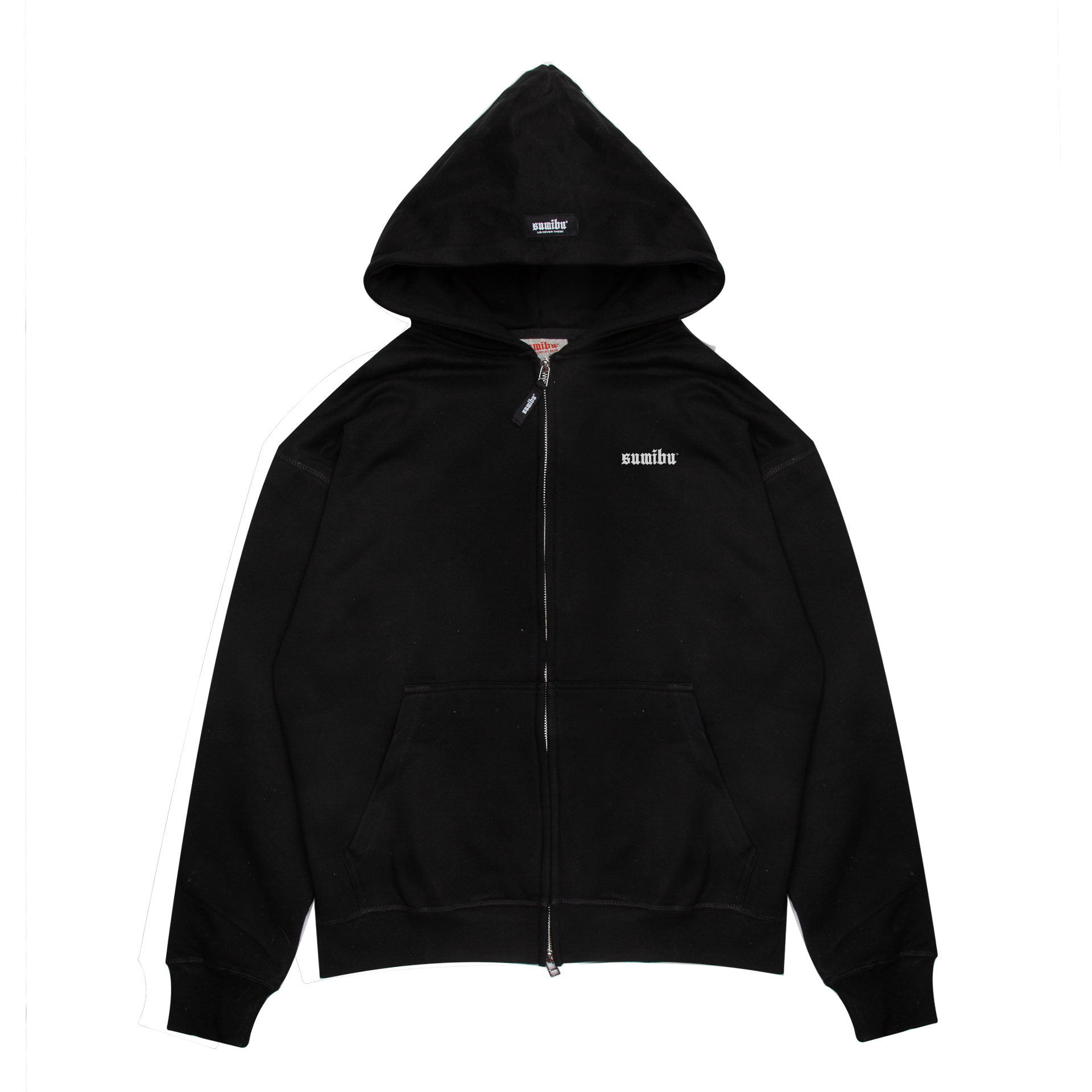 Tiny Ol' Sumibu Zip-Hoodie | Black - White